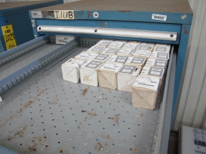 LISTA HEAVY DUTY 10-DRAWER PARTS CABINET W/ CONTENTS (W-44) LOADING & HANDLING FEE $25-